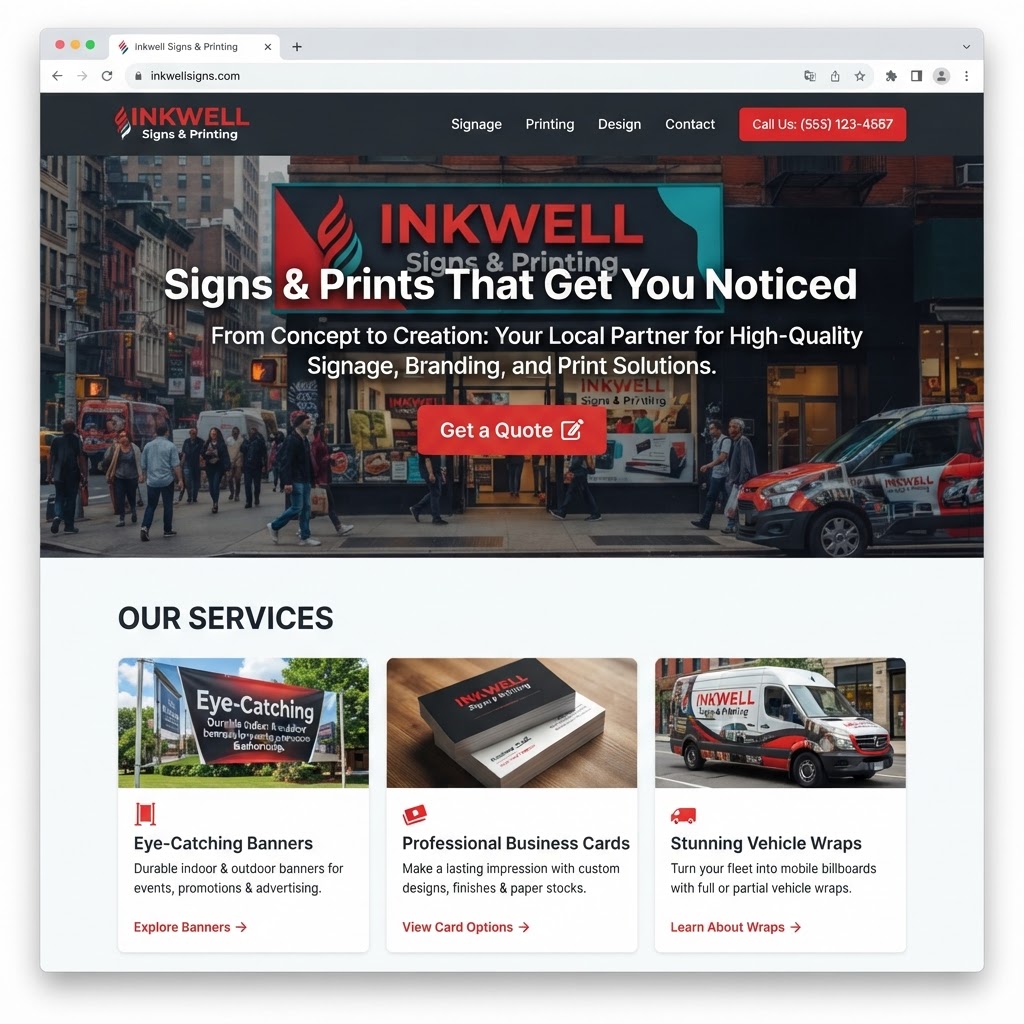 Sign & Print Shops website example