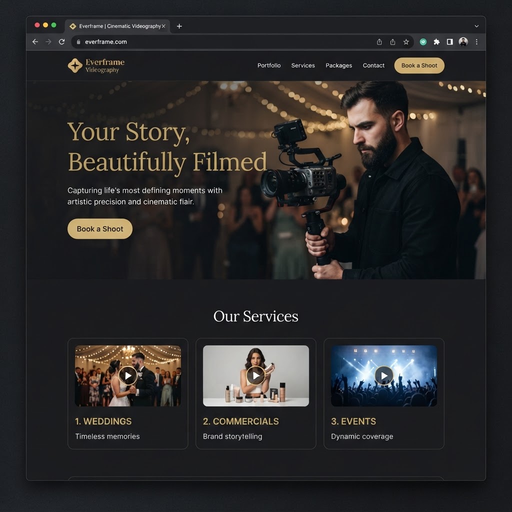 Videographers website example