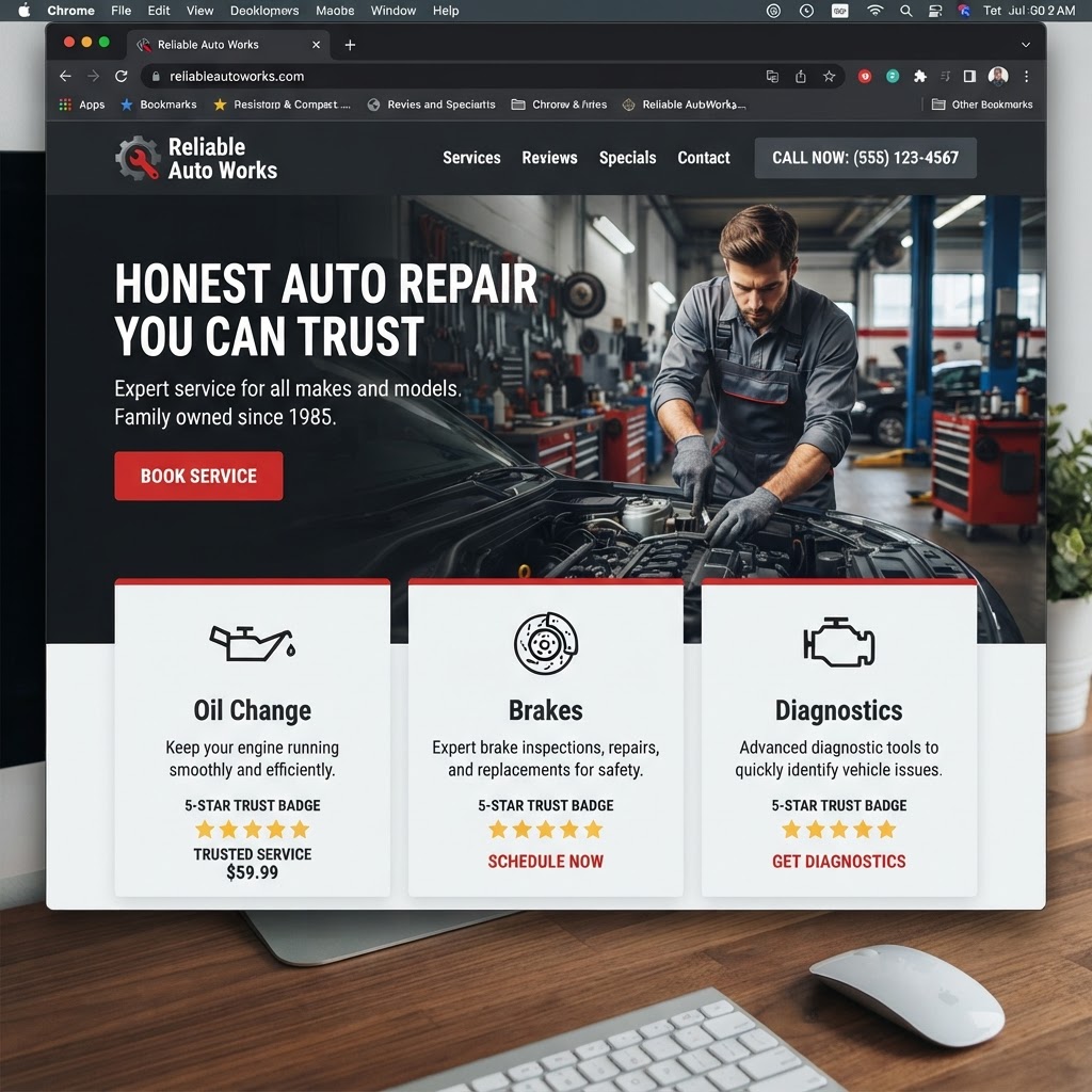 Auto Repair website example