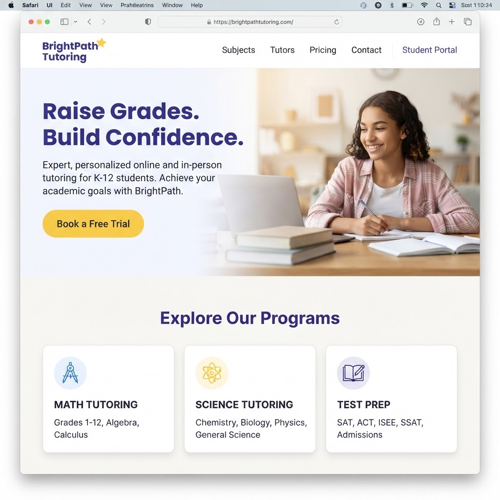 Tutoring & Education website example
