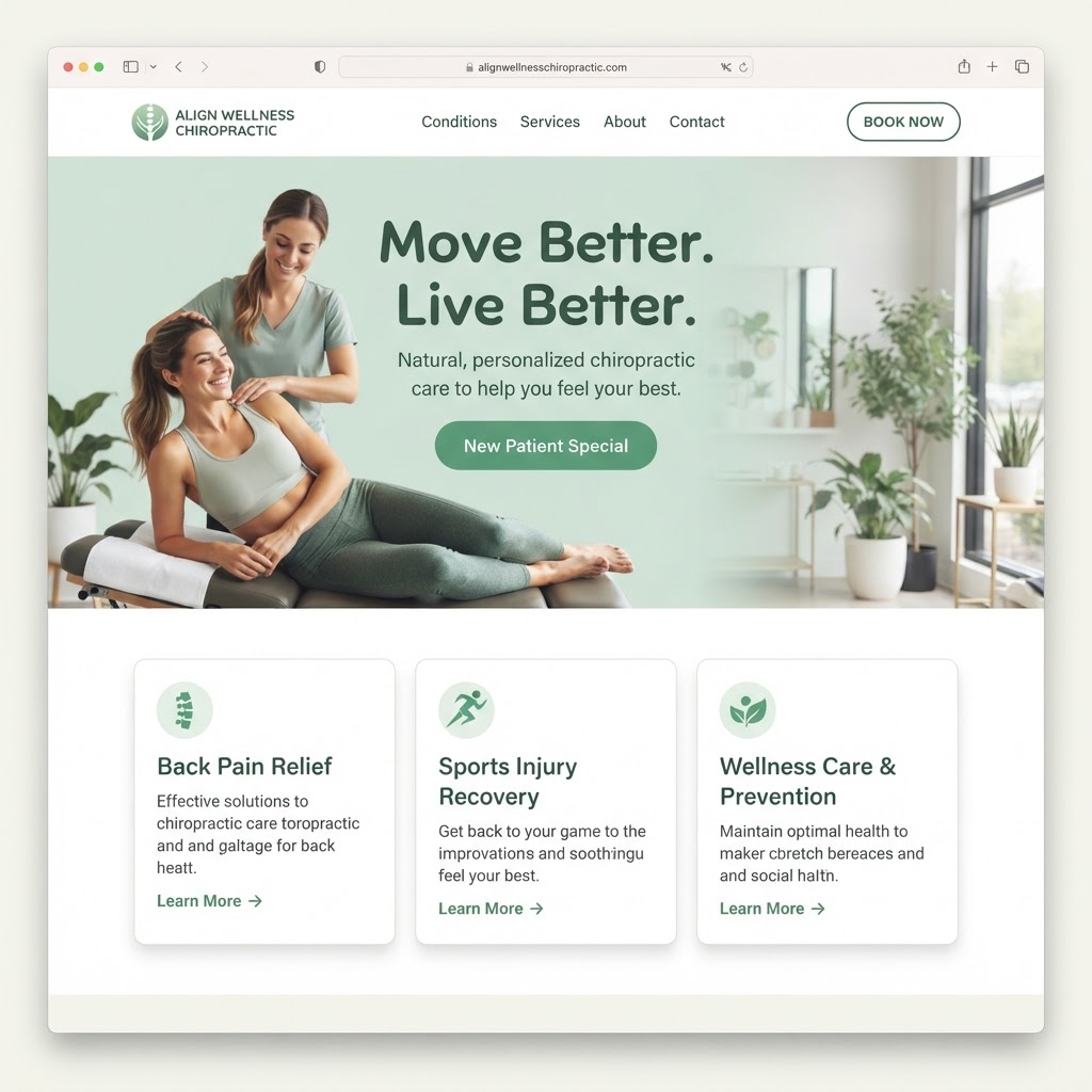 Chiropractors website example