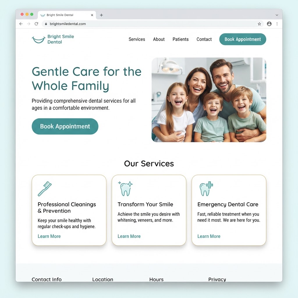 Dental Clinics website example