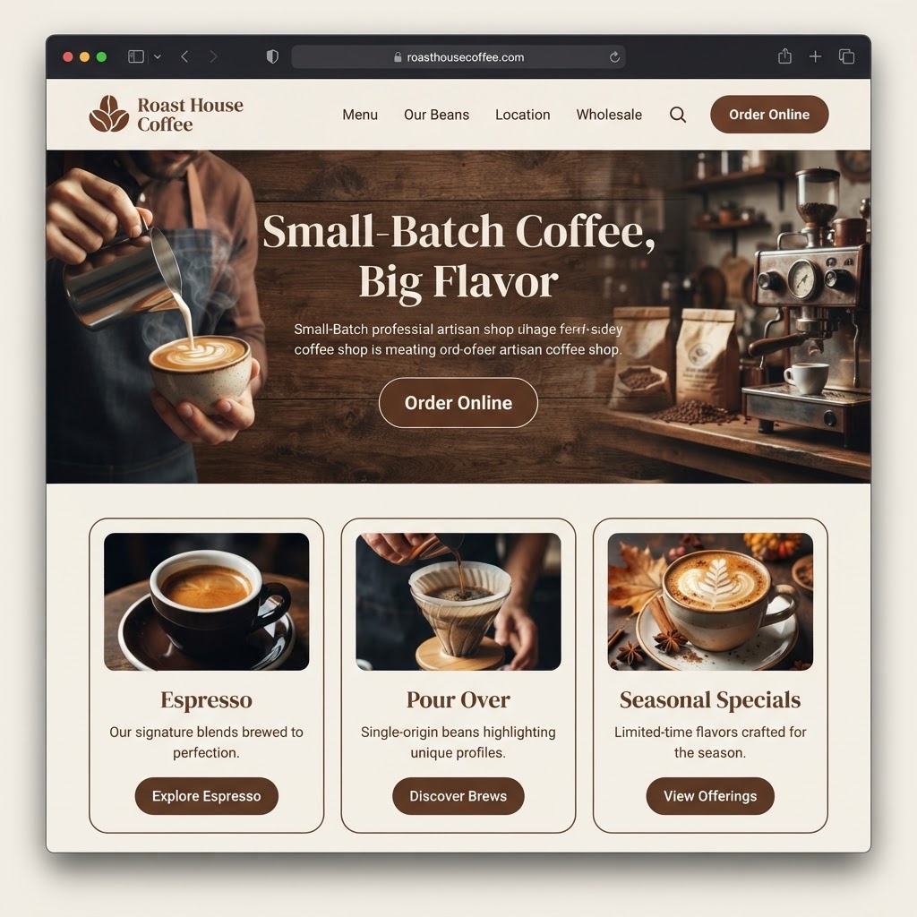Coffee Shops website example