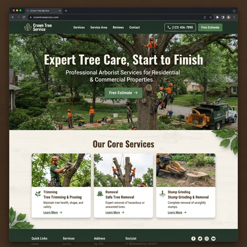 Tree Services & Arborists website example