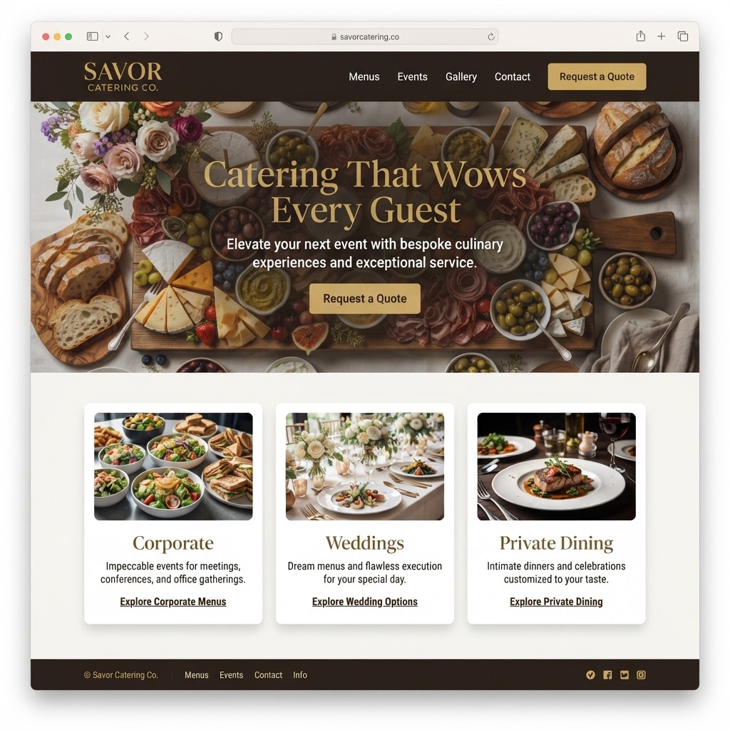 Caterers website example