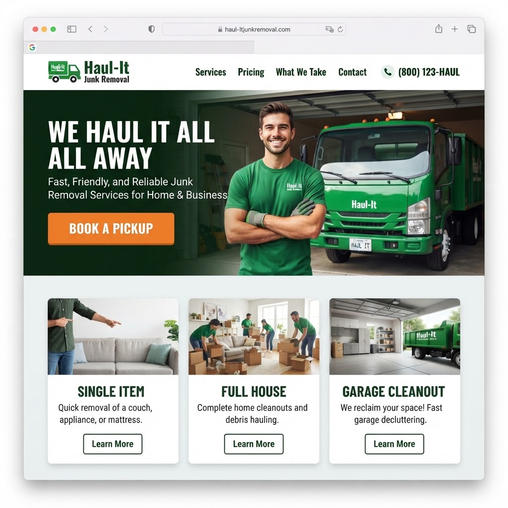 Junk Removal website example