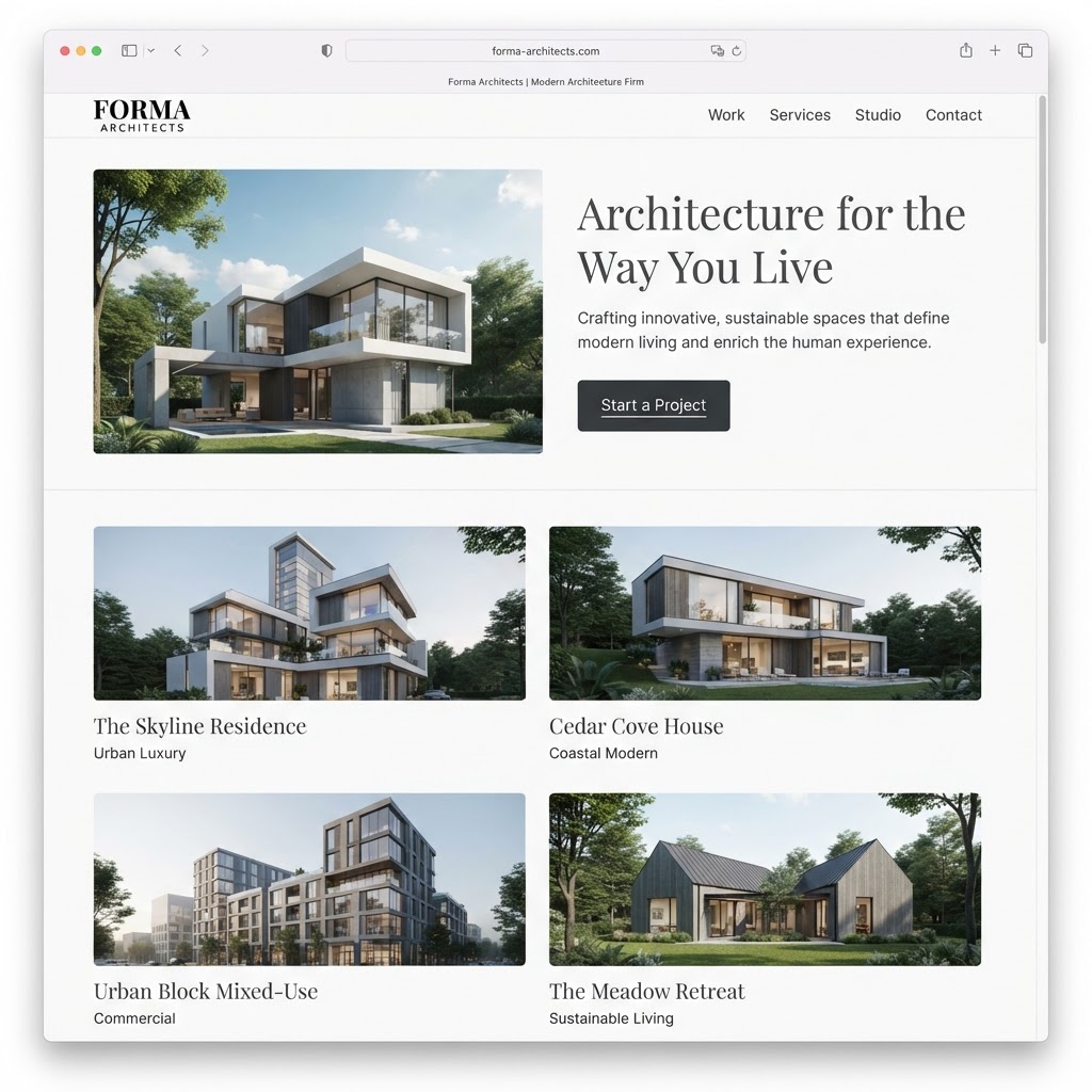 Architects website example
