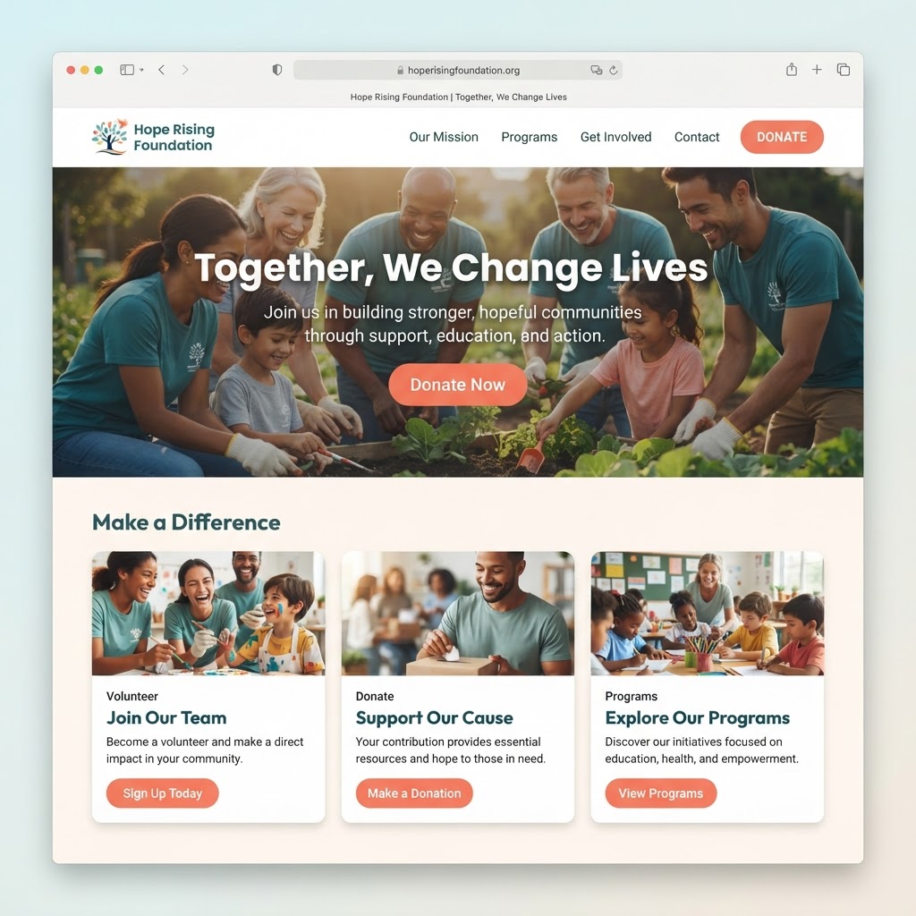 Nonprofits website example