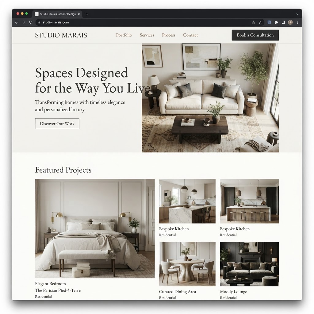 Interior Designers website example