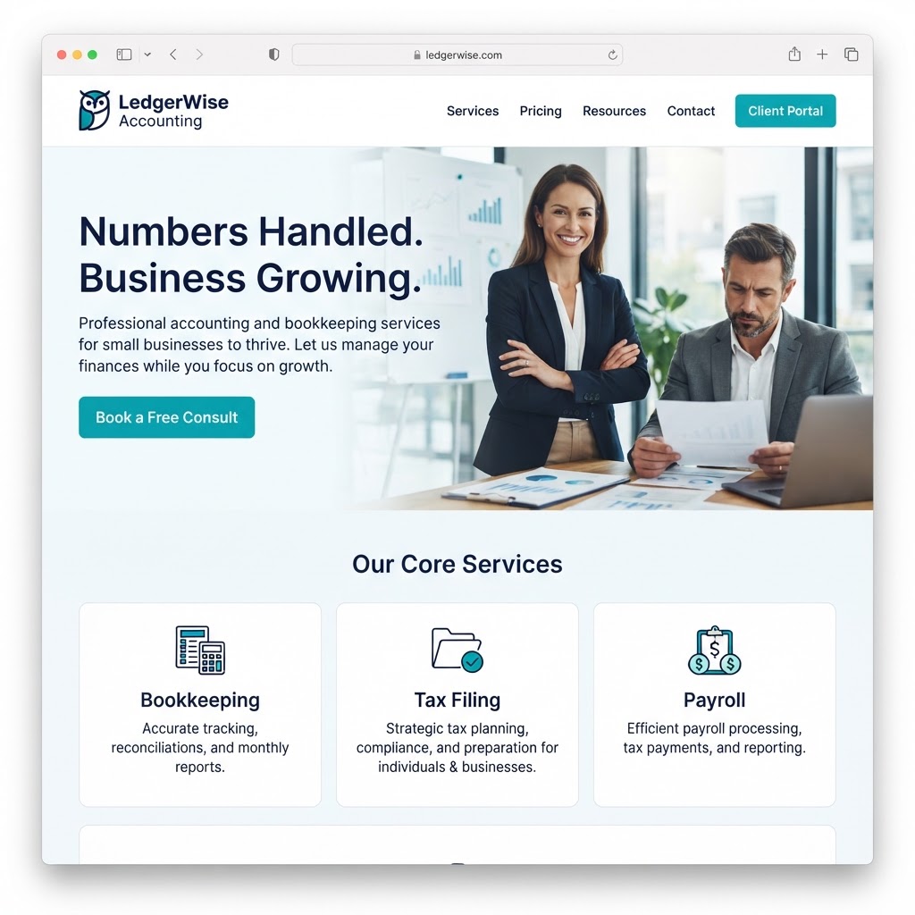 Accounting & Bookkeeping website example