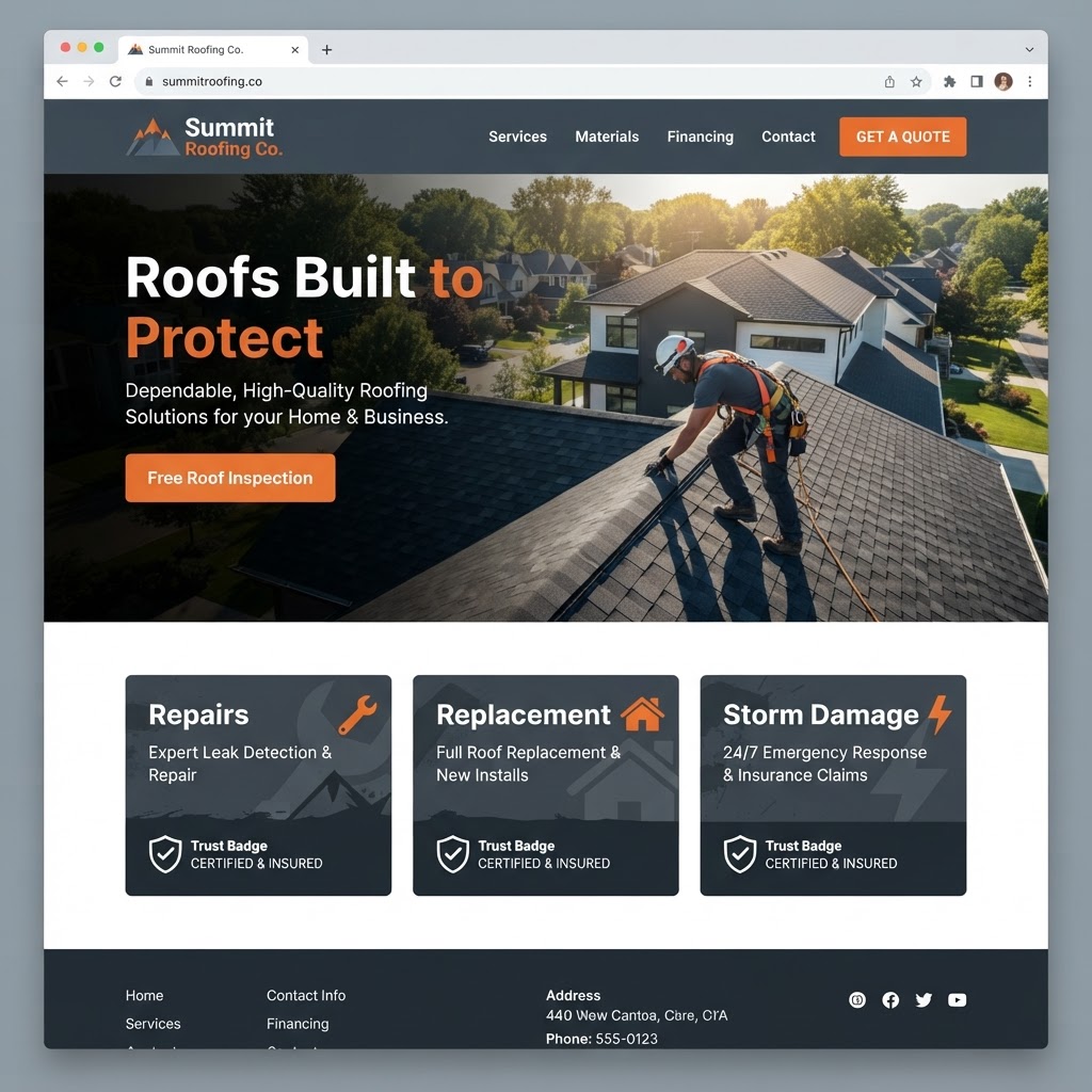 Roofers website example