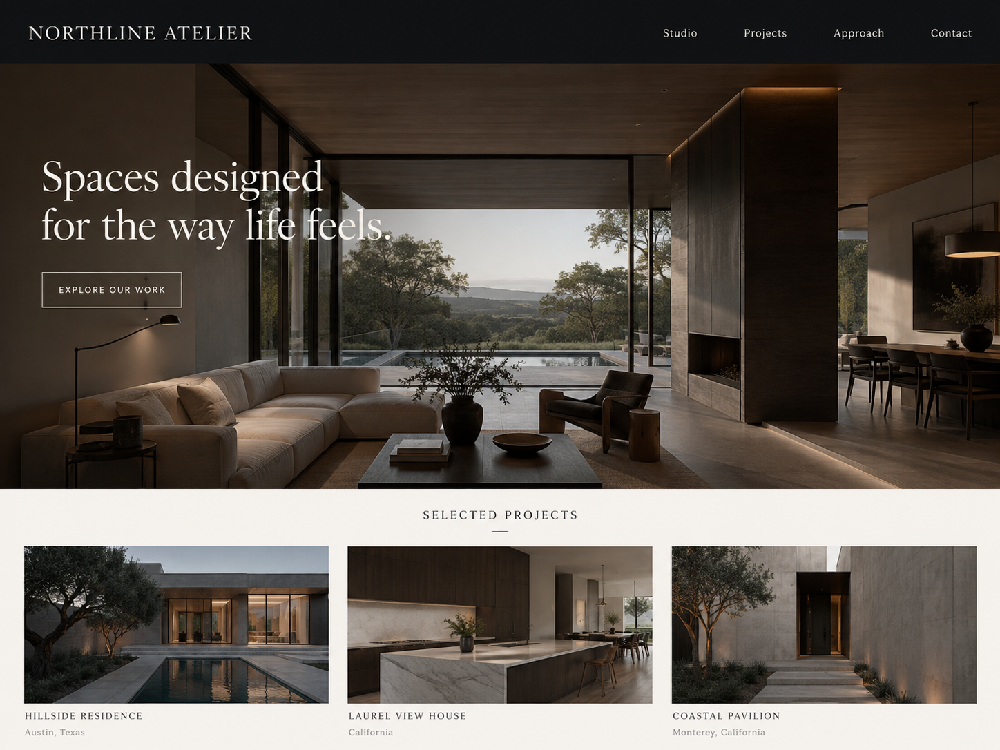 Luxury architecture website design