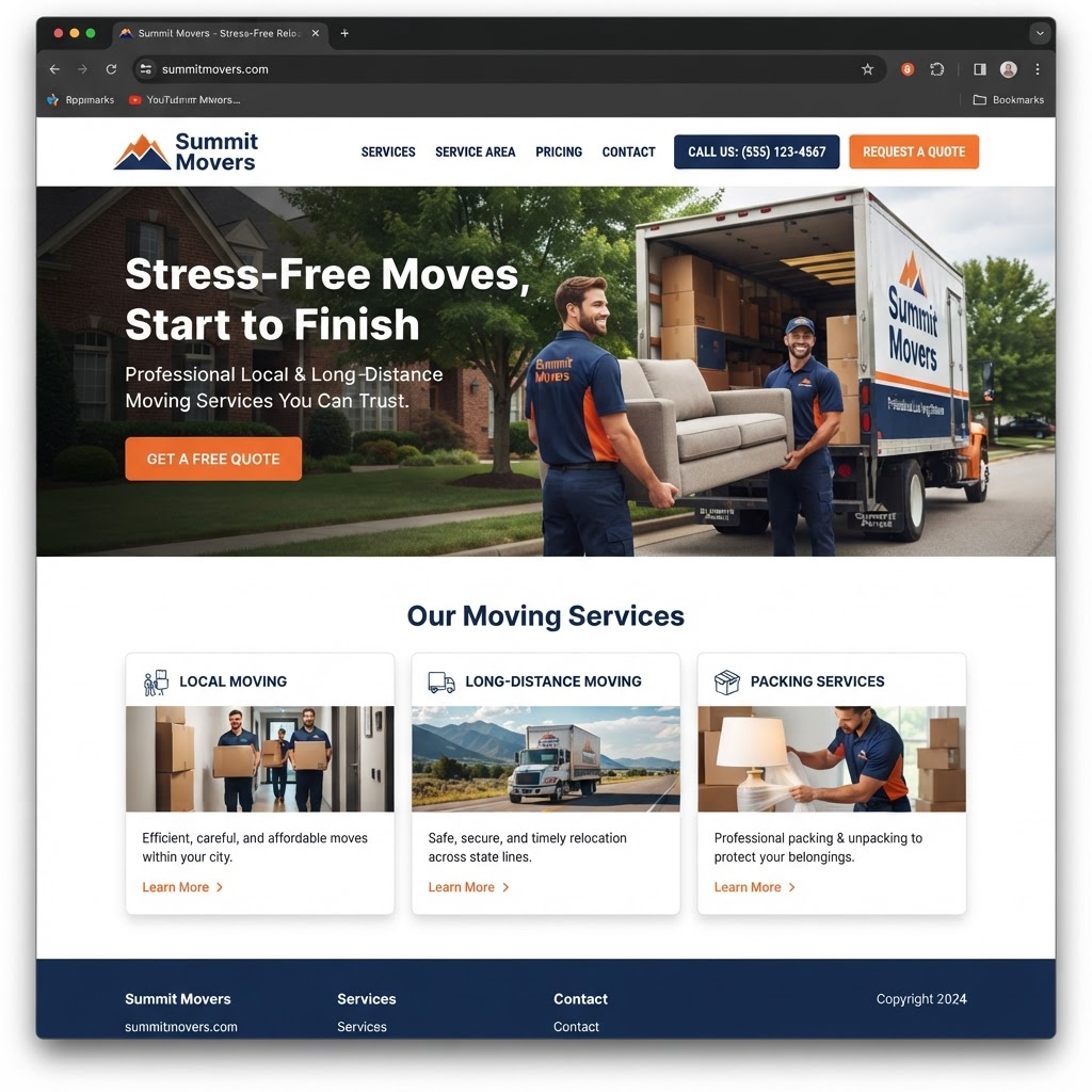 Movers website example