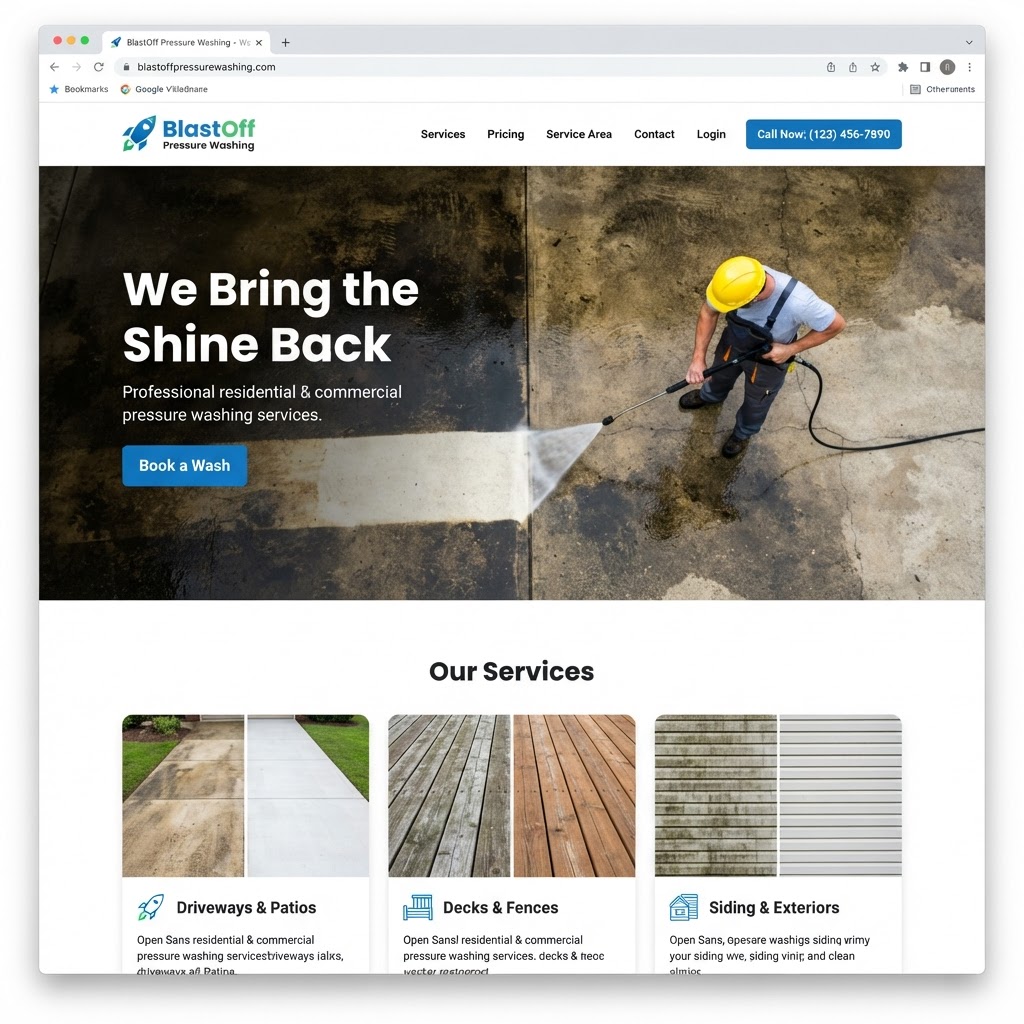 Pressure Washing website example
