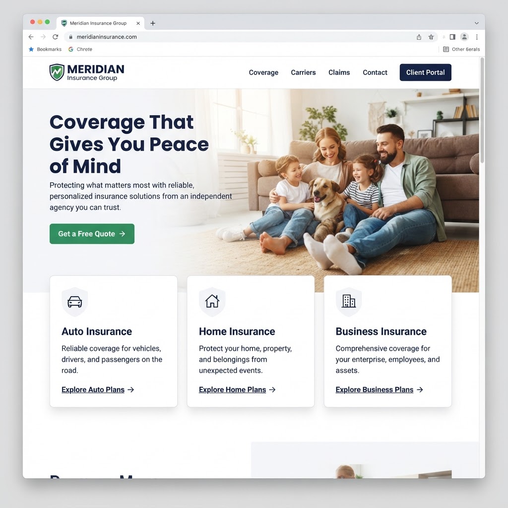 Insurance Agents website example