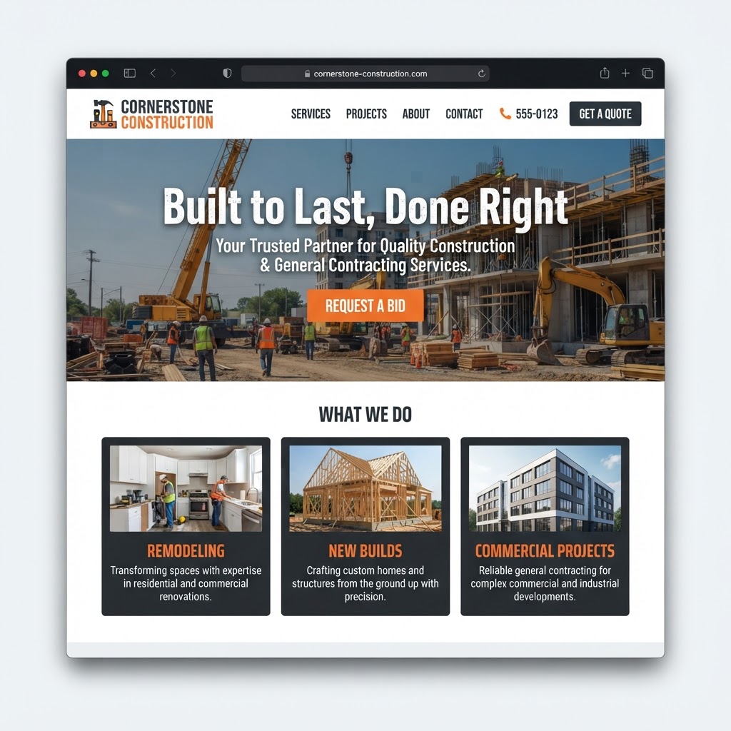 Construction & Contractors website example