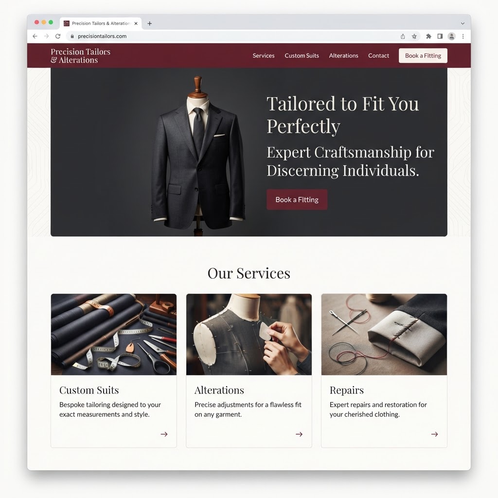 Tailors & Alterations website example