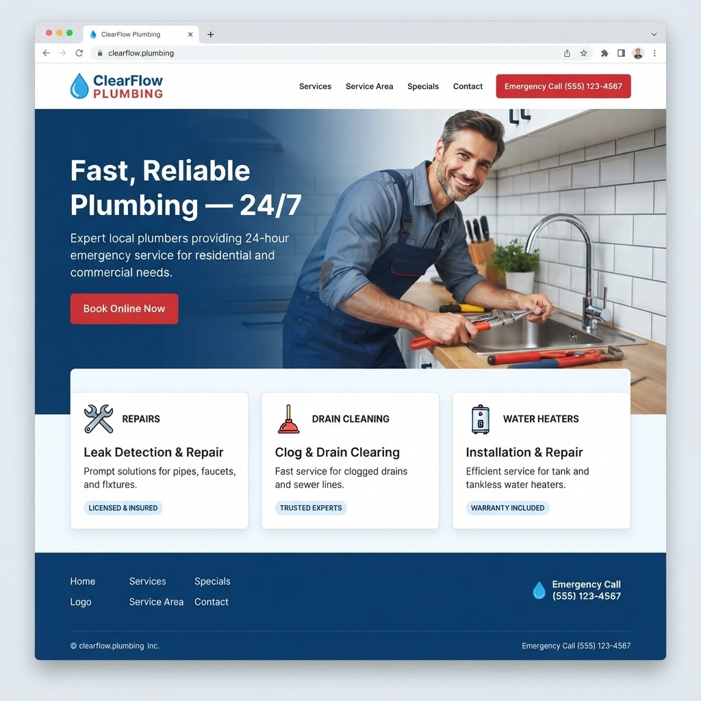 Plumbers website example