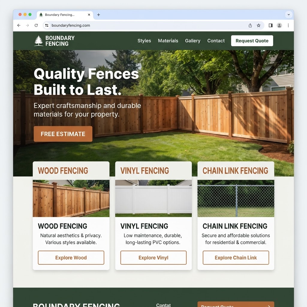 Fence Companies website example
