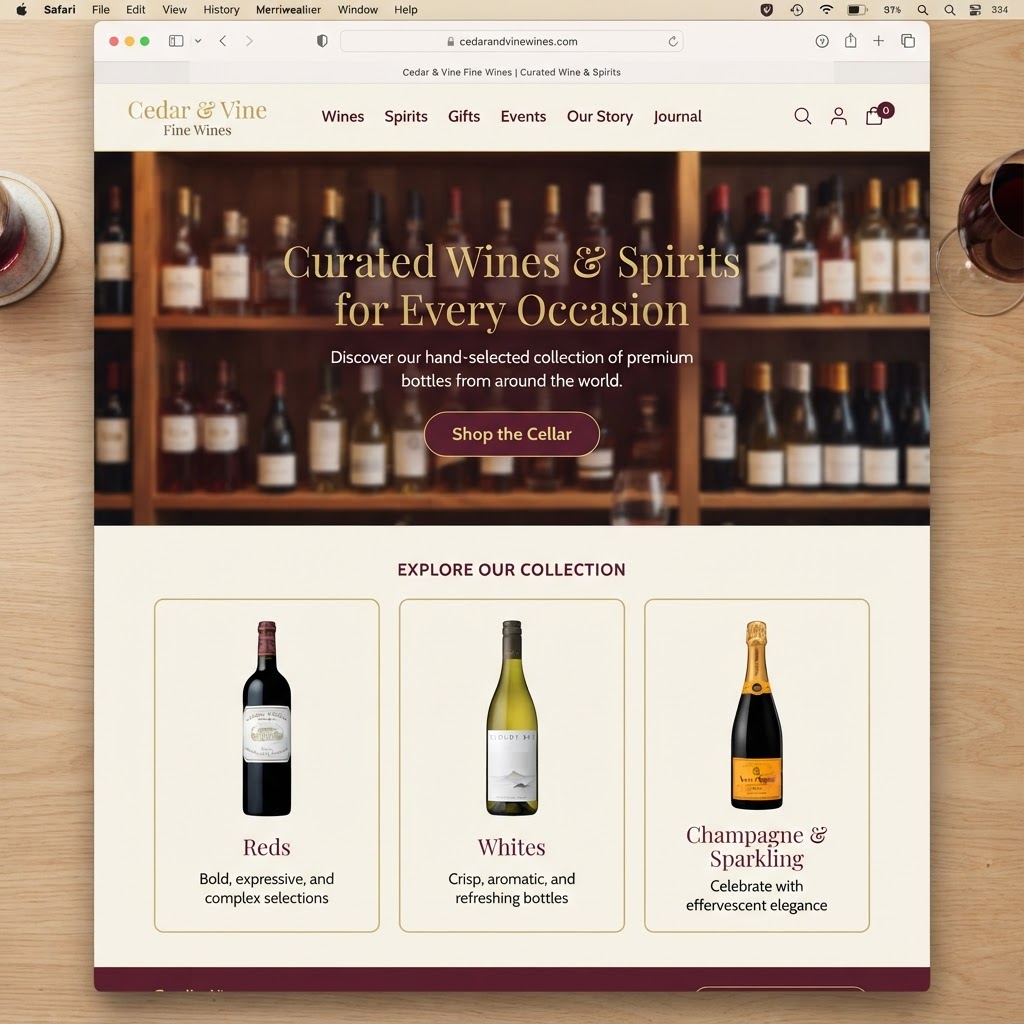Wine & Liquor Stores website example