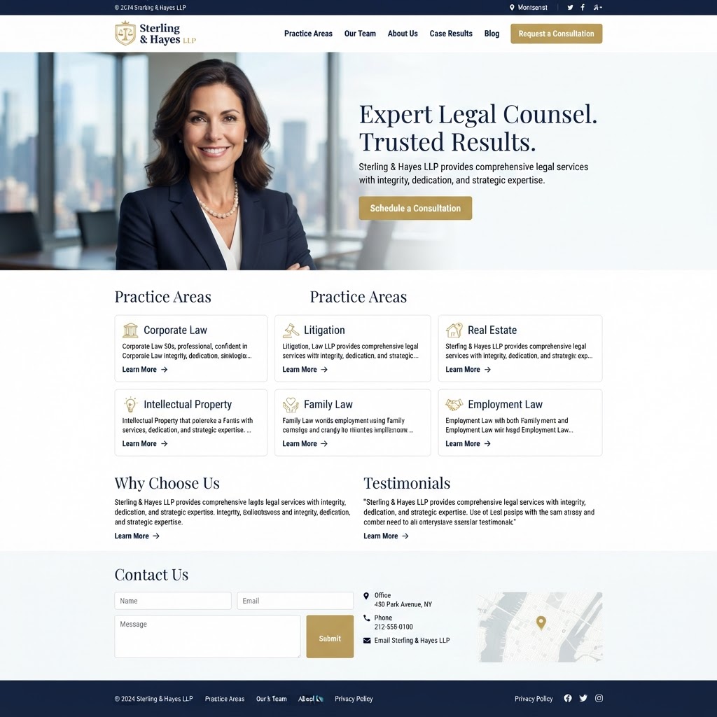 Law Firm website, sample design work