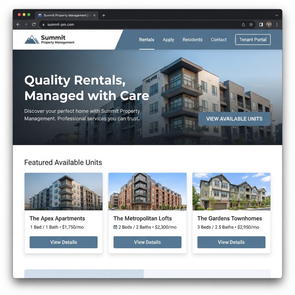 Property Management website example