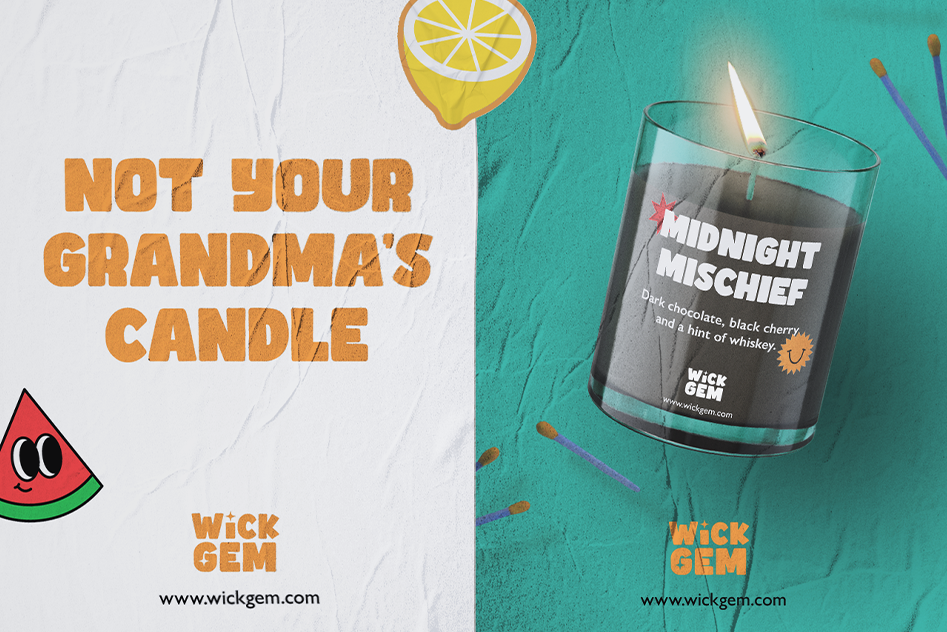 WickGem — Brand Identity, Logo Design, Signage, Social Media Campaign, Email Marketing, designed by Kingsley