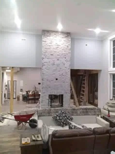 Interior fireplace — German smear finish