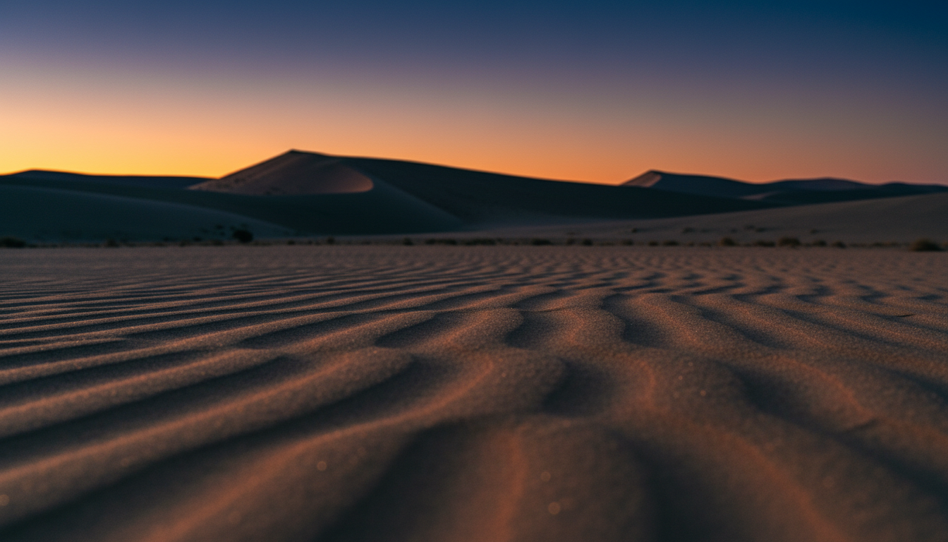 Australian desert sand dunes at twilight