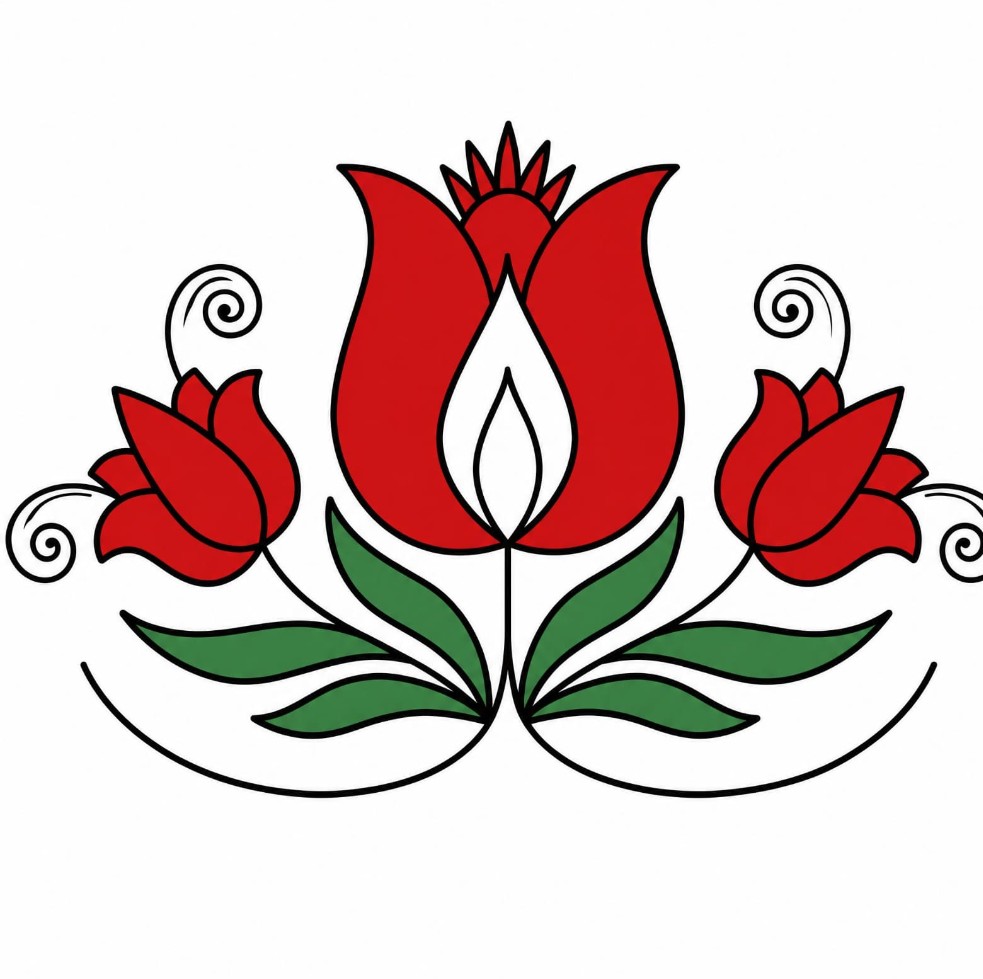 Hungarian folk floral motif