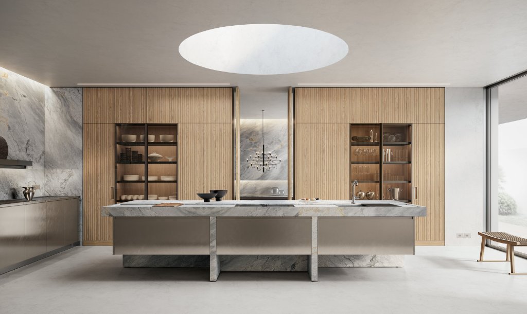 Premium Italian kitchen installation with precision joinery details