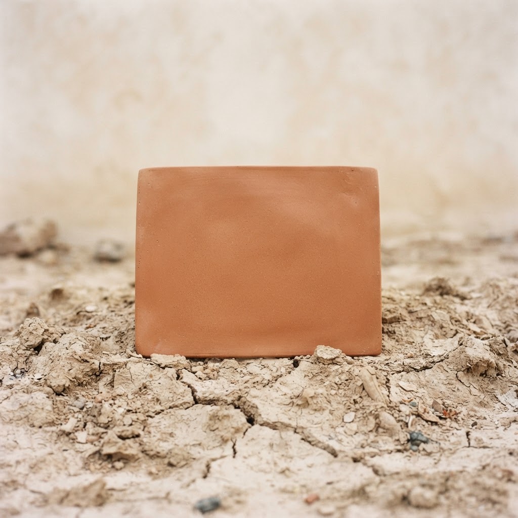 Lege canvas in terracotta en zandkleuren