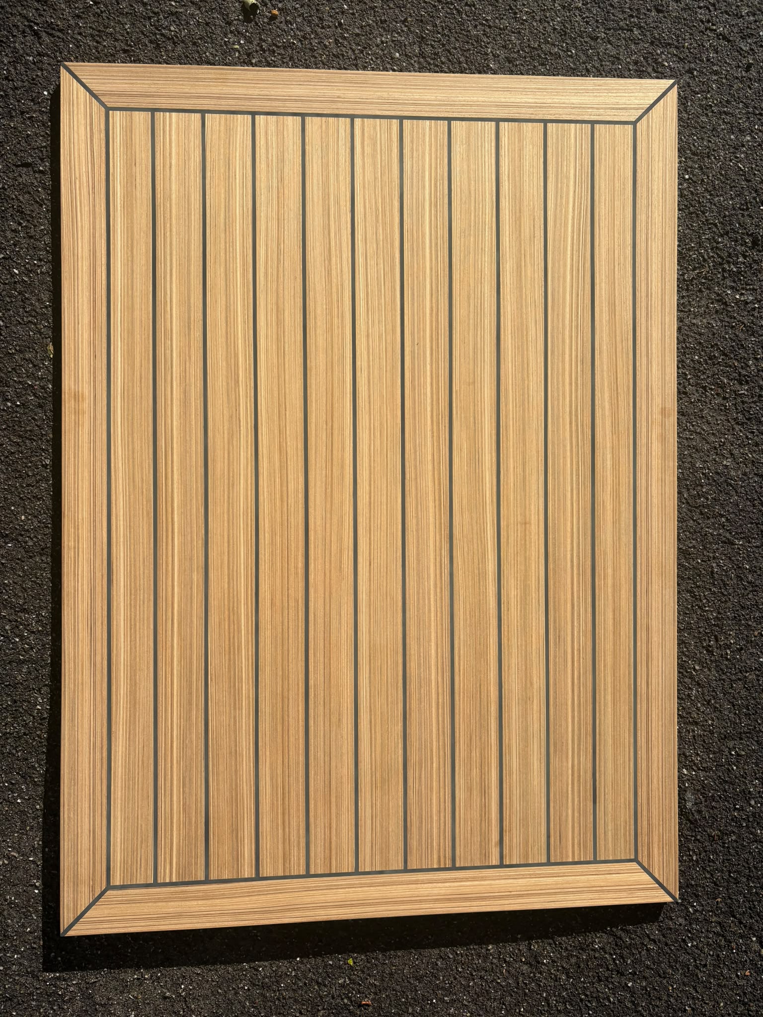 Engineered teak decking panel