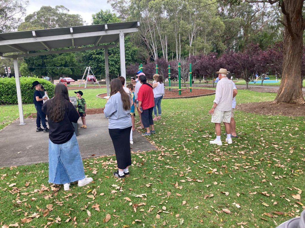 Sukkos in the Park — families gathering for the event