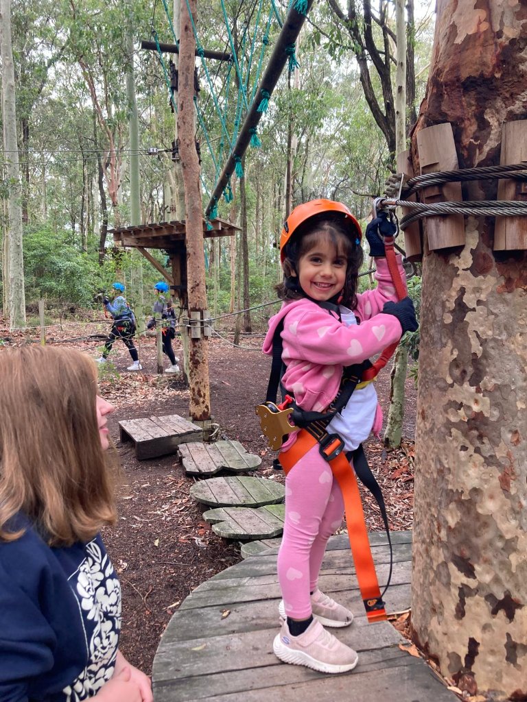 Up on the ropes course