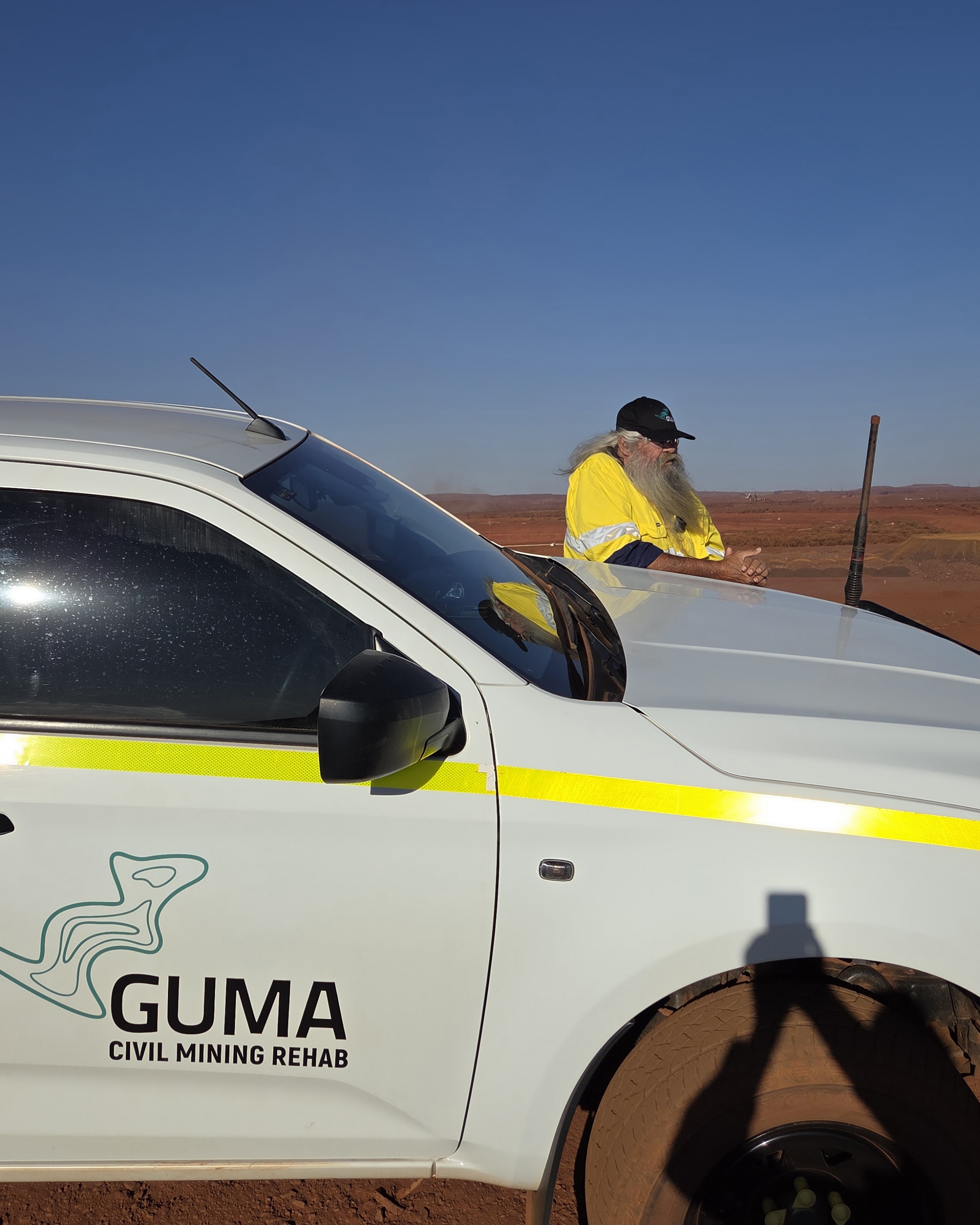 GUMA team member overlooking the Pilbara