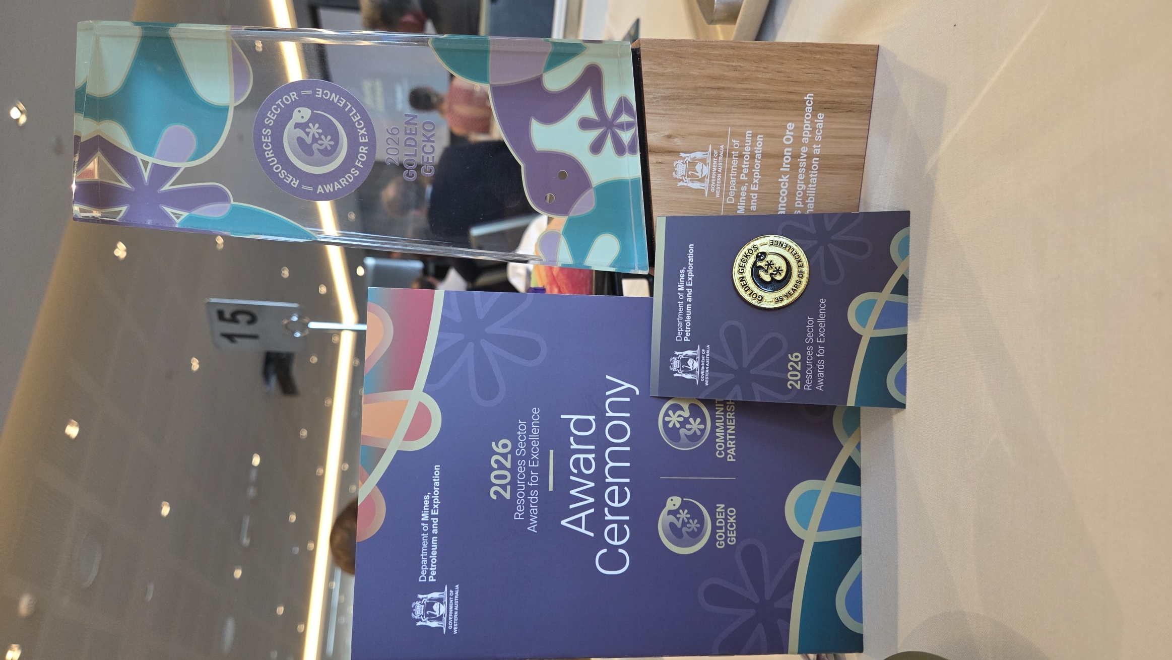 2026 Golden Gecko Award for Excellence trophy, program and pin