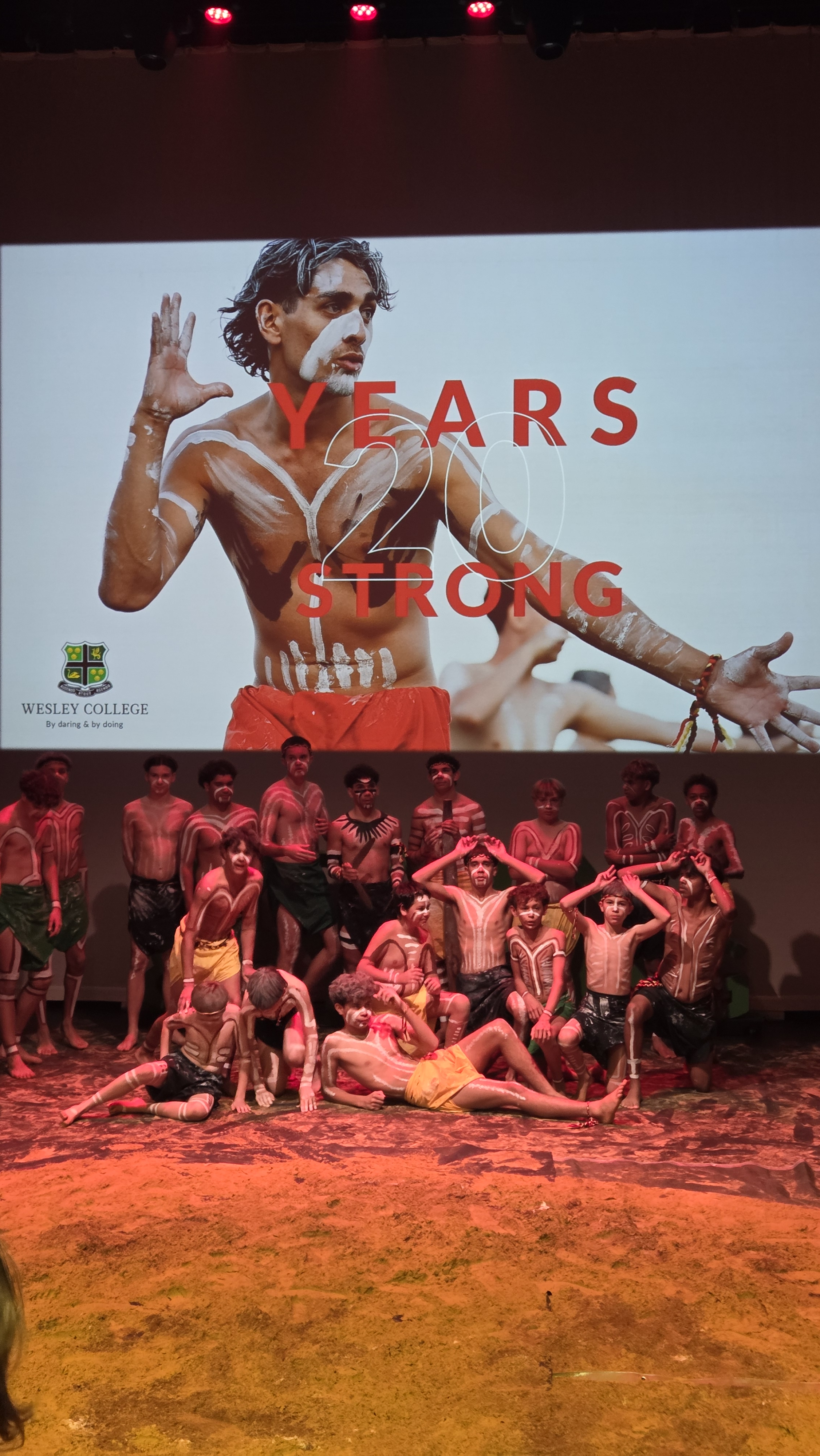 20 Years Strong projection at Wesley College performance