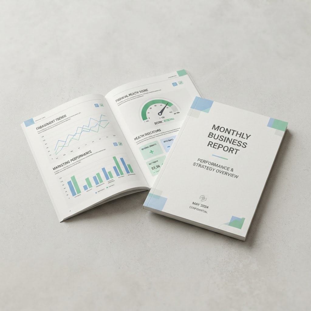 Mock monthly wellbeing report