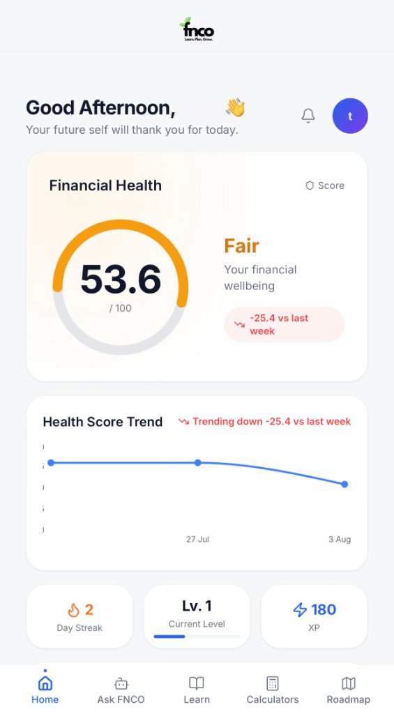 FNCO app screen 3