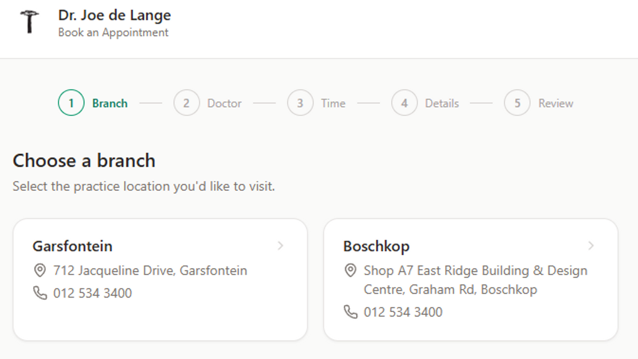 QueueCheck Bookings template preview