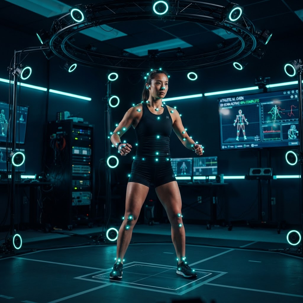 3D body scan with movement tracking dots