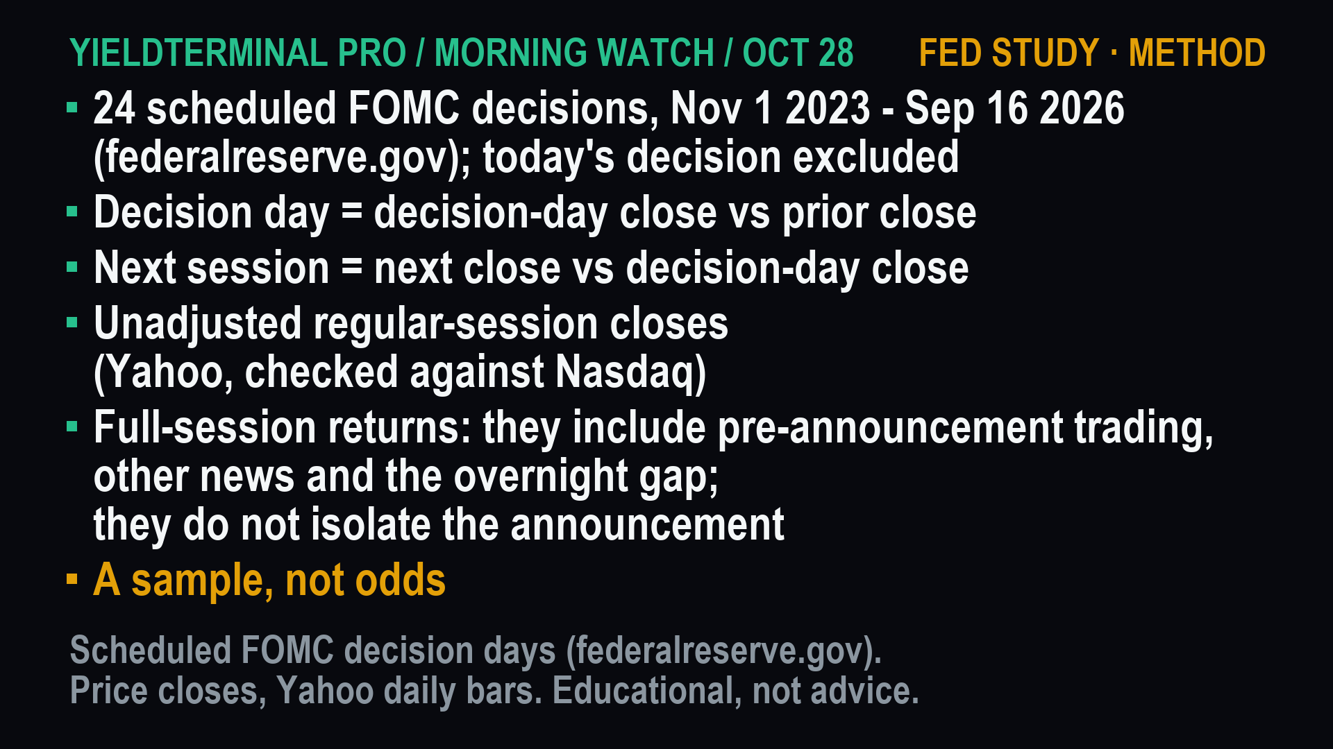 Fed study method and coverage