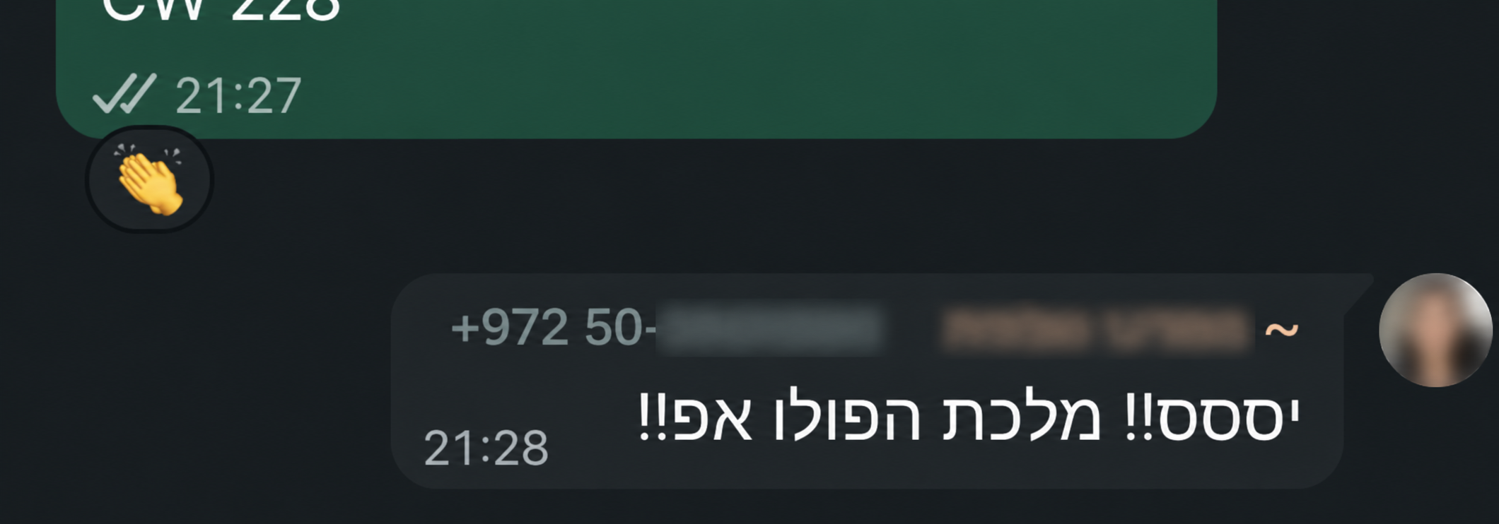 המלצה בוואטסאפ - מלכת הפולו אפ