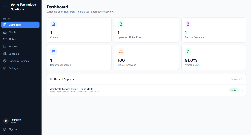 Dashboard — ITFlow