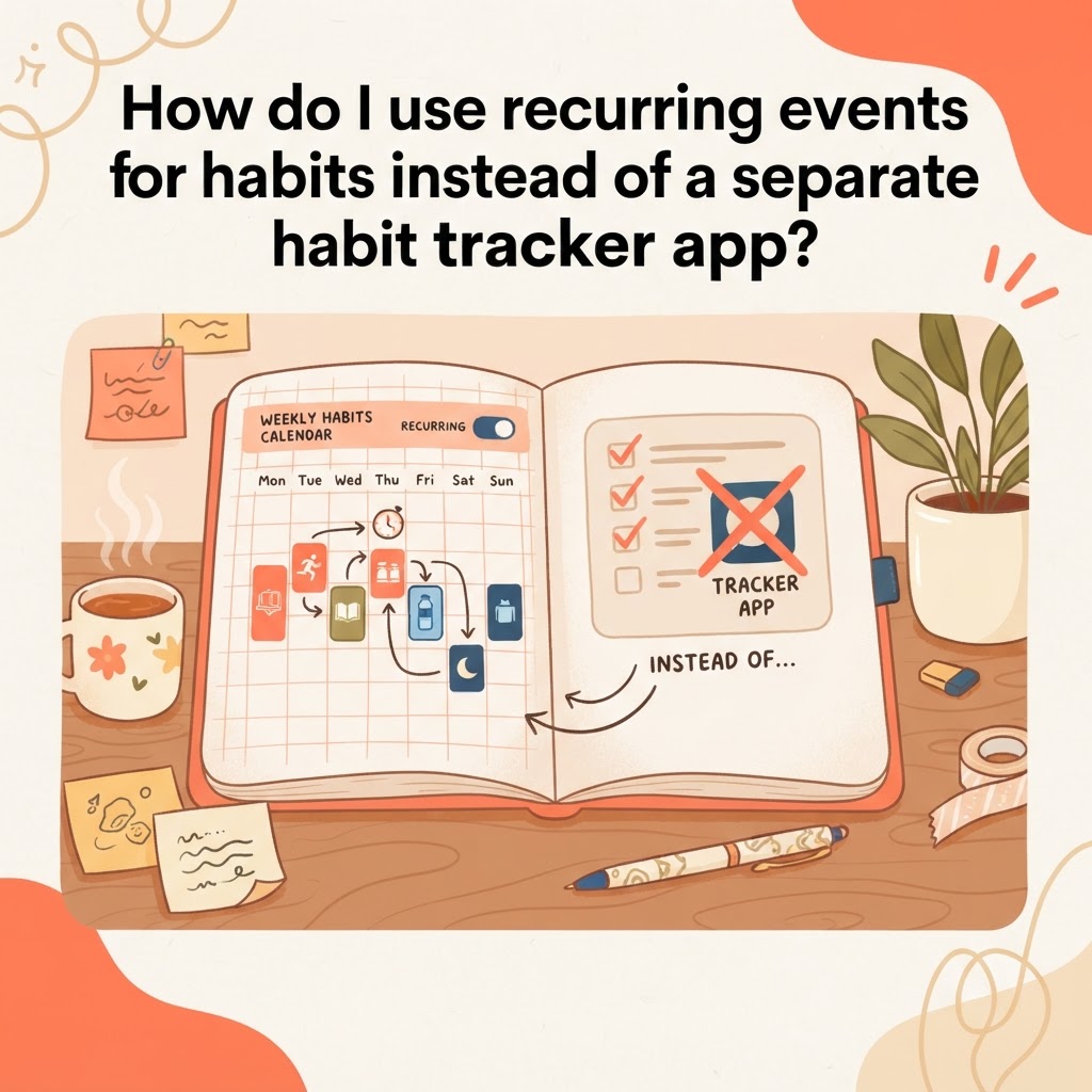 How do I use recurring events for habits instead of a separate habit tracker app?