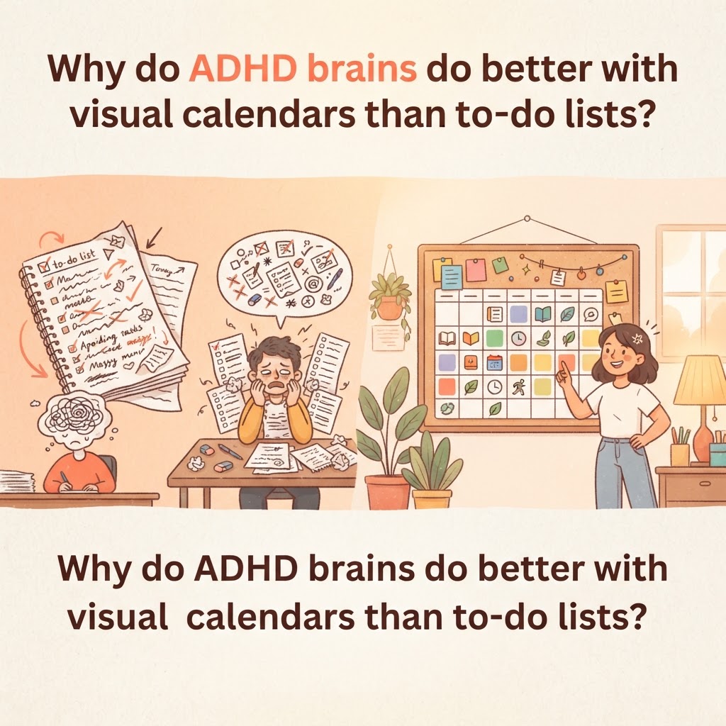 Why do ADHD brains do better with visual calendars than to-do lists?