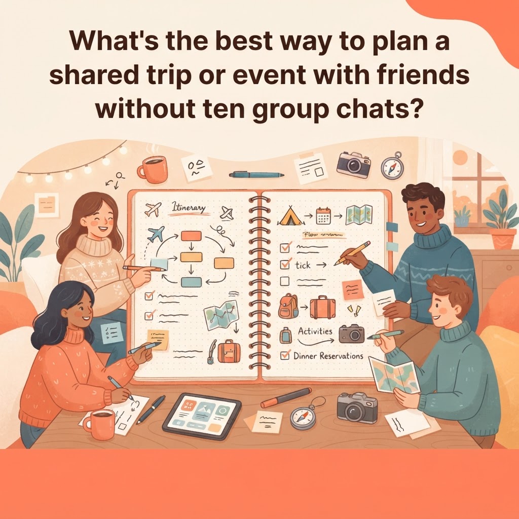 What's the best way to plan a shared trip or event with friends without ten group chats?