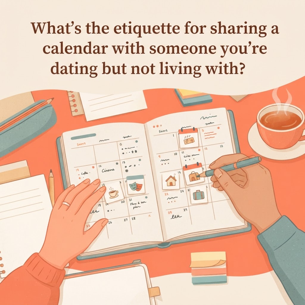 What's the etiquette for sharing a calendar with someone you're dating but not living with?