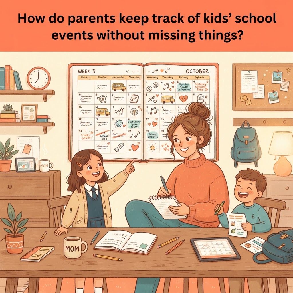 How do parents keep track of kids' school events without missing things?